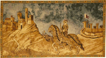 The Knight of Siena tapestry - Italian fresco